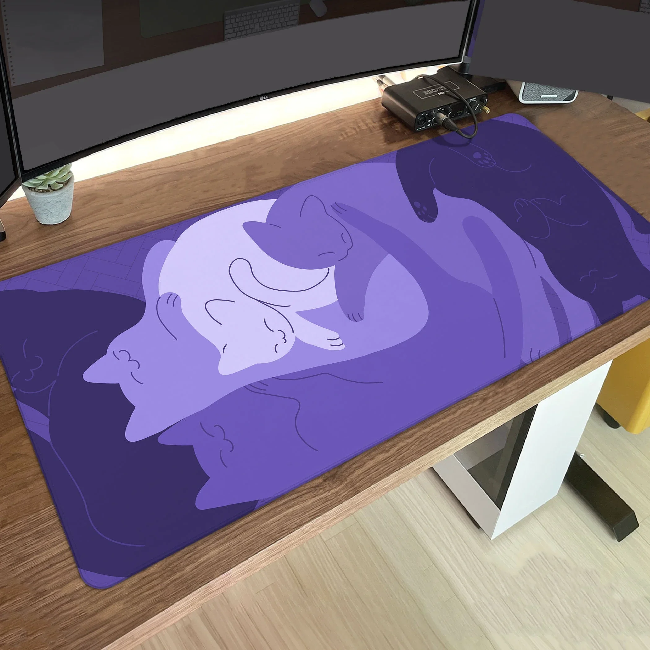 Tradescantia Purple - Tapis de bureau chat violet tapis